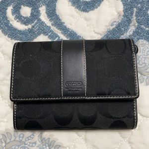 Coach Black Small Envelope Wallet